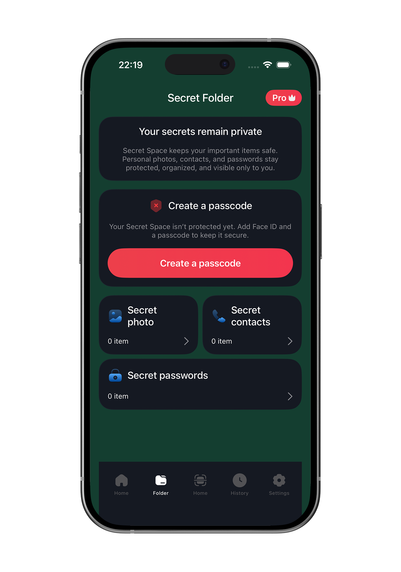 Clean Space Tools secret folder screenshot